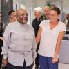 Exclusif - La princesse Stéphanie de Monaco reçoit l'archevêque sud-africain Desmond Tutu au siège de l'association Fight Aids Monaco à Monaco, le 6 juin 2014.