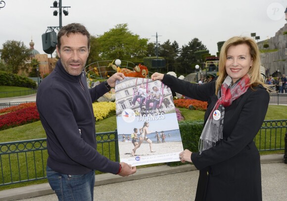 Marc-Emmanuel et Valérie Trierweiler - Lancement de la campagne "Vacances d'été 2015" du Secours Populaire à Disneyland Paris. Le 16 mai 2015