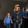 Heidi Klum et sa fille Leni à l'aéroport de Los Angeles, le 17 mai 2015.