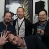 Exclusif - Julien Selleron et l'équipe du film "Mountains May Depart" Yu Lik Vay, Zhang Yang et Wang Hu Jng posent lors d'une soirée à la suite Sandra and Co au 63 la Croisette à Cannes, le 19 mai 2015.