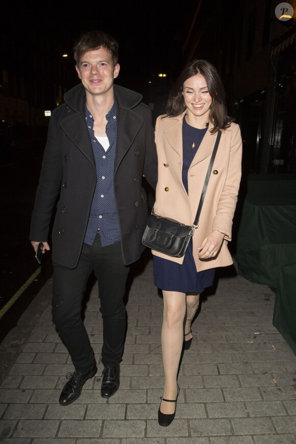 Richard Jones et sa femme Sophie Ellis Bextor arrivant au Chiltern Firehouse à Londres, le 8 octobre 2014.