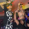 Chris Brown, Kid Red (cheveux rouges) et A$AP Rocky enflamment le VIP Room à Cannes. Le 21 mai 2015.