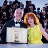 César Augusto Acevedo (Prix de la Caméra d'Or pour son film "La tierra y la sombra"), Sabine Azéma - Photocall de la remise des palmes du 68e Festival du film de Cannes le 24 mai 2014