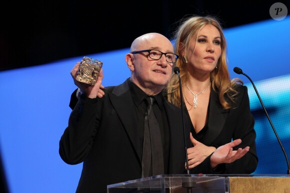 Michel Blanc et Mathilde Seigner lors de la cérémonie des César 2012.