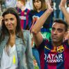Xavi Hernandez et sa femme Nuria fêtent le titre du Barça le 23 mai 2015 au Camp Nou. 