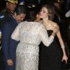 La reine Letizia d'Espagne était l'invitée du président Juan Orlando Hernandez et de sa femme Ana Rosalinda Ortiz, le 25 mai 2015, pour un dîner officiel au palais présidentiel, à Tegucigalpa, dans le cadre de sa visite officielle avec Cooperacion Española.