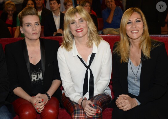 Marie-Amélie Seigner, Emmanuelle Seigner et Mathilde Seigner - Enregistrement de l'émission Vivement Dimanche à Paris le 13 mai 2014.