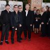 The Edge, Bono, Larry Mullen Jr. et Adam Clayton de U2 à la cérémonie des Golden Globe Awards à Los Angeles, le 12 janvier 2014.