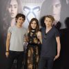 Robert Sheehan, Lily Collins et Jamie Campbell Bower - Photocall du film "The Mortal Instruments: City of Bones" a Madrid, le 22 aout 2013.