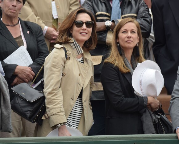 Elsa Zylberstein et Anne Gravoin lors des Internationaux de France à Roland-Garros à Paris le 28 mai 2015 à Paris