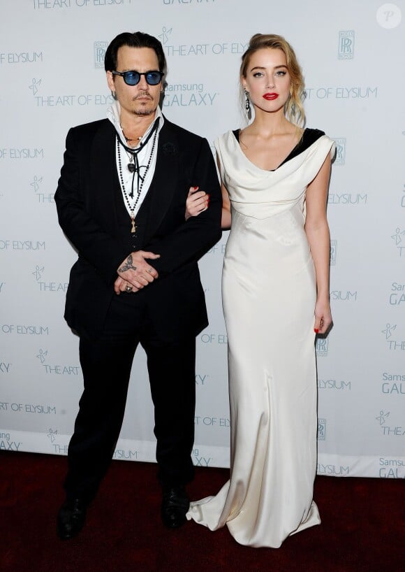 Johnny Depp et Amber Heard à Los angeles, le 10 janvier 2015.
