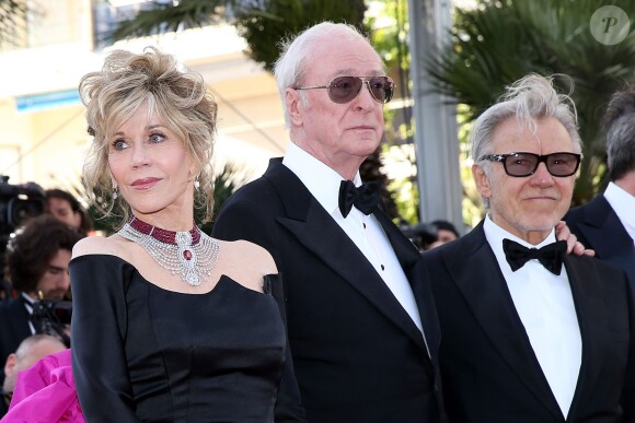 Jane Fonda, Michael Caine, Harvey Keitel - Montée des marches du film "Youth" lors du 68e Festival International du Film de Cannes, le 20 mai 2015.