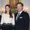La princesse Madeleine de Suède, enceinte, et son mari Christopher O'Neill en visite à Gävle le 2 février 2015. Le couple, après un bref passage en Suède, va s'installer fin 2015 à Londres.