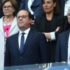 François Hollande et Claude Bartolone - Finale de la Coupe de France entre le Psg et l'A.J Auxerre au Stade de France à Saint-Denis le 30 mai 2015.