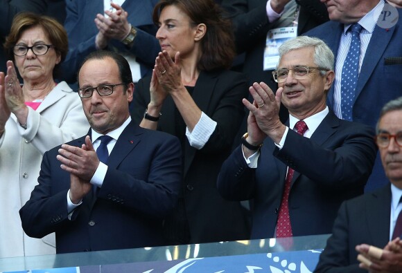 François Hollande et Claude Bartolone - Finale de la Coupe de France entre le Psg et l'A.J Auxerre au Stade de France à Saint-Denis le 30 mai 2015.