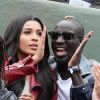 Mamadou Sakho et sa femme Majda, enceinte, à Roland-Garros à Paris le 31 mai 2015.