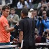 Jo-Wilfried Tsonga contre Tomas Berdych à Roland-Garros à Paris, le 31 mai 2015. 