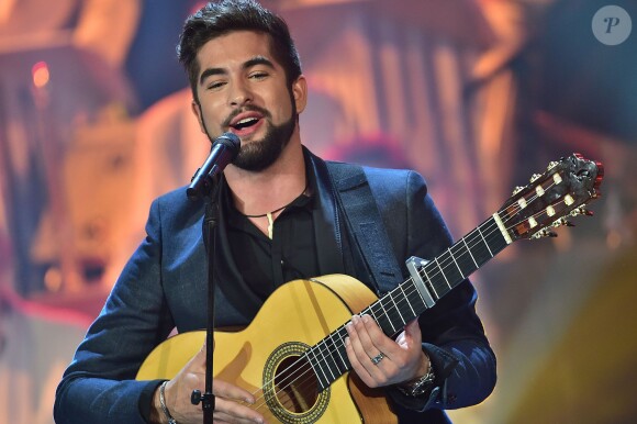Exclusif - Kendji Girac à l'enregistrement de l'émission Les Années Bonheur à La Plaine Saint-Denis le 24 mars 2015. Emission diffusée le 2 mai 2015.