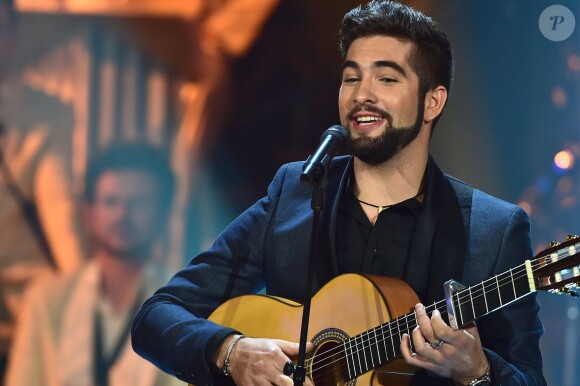Exclusif - Kendji Girac à l'enregistrement de l'émission Les Années Bonheur à La Plaine Saint-Denis le 24 mars 2015. Emission diffusée le 2 mai 2015.