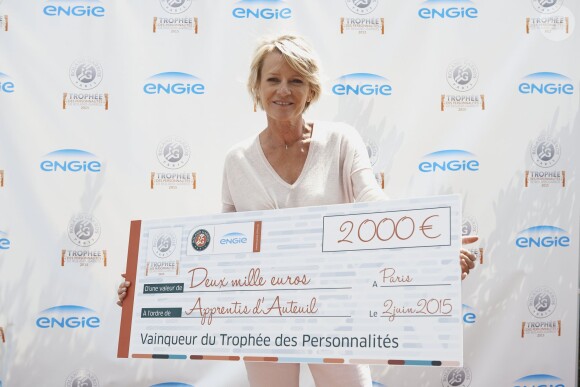 Sophie Davant, lors du premier jour du 23e Trophée des personnalités Roland Garros, à Paris, le mardi 2 juin 2015.