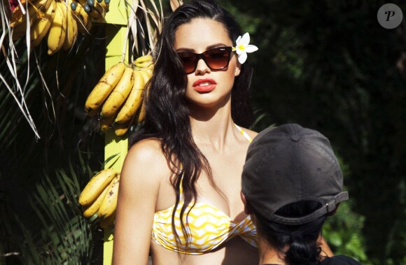 Adriana Lima pose pour la nouvelle campagne "Vogue Eyewear"  à Rio de Janeiro, le 3 juin 2015.