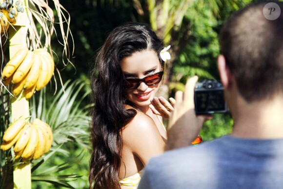 Adriana Lima pose pour la nouvelle campagne "Vogue Eyewear"  à Rio de Janeiro, le 3 juin 2015.