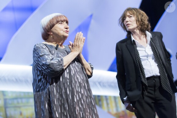 Jane Birkin et Agnès Varda, Palme d'honneur - Cérémonie de clôture du 68e Festival de Cannes, le 24 mai 2015.