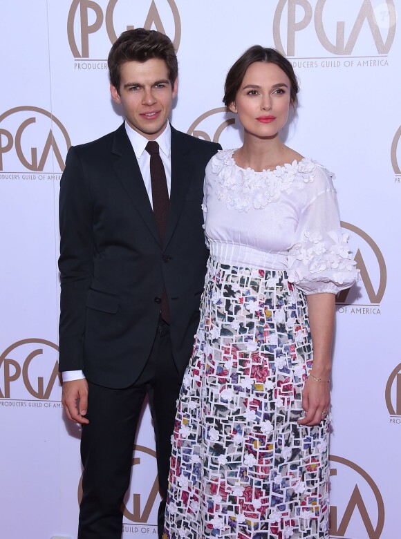 Keira Knightley enceinte et James Righton à la 26e soirée des "Producers Guild Of America Awards" à Century City, le 24 janvier 2015.