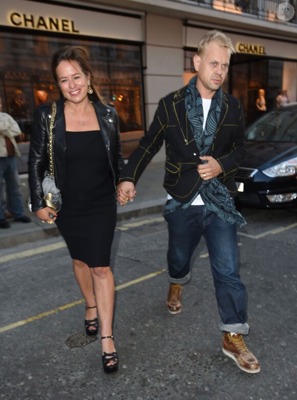 Jade Jagger et son mari Adrian Fillary assistent à une soirée au magasin Louis Vuitton sur Bond Street, célébrant le début de la Fashion Week masculine (les London Collection Men). Londres, le 10 juin 2015.