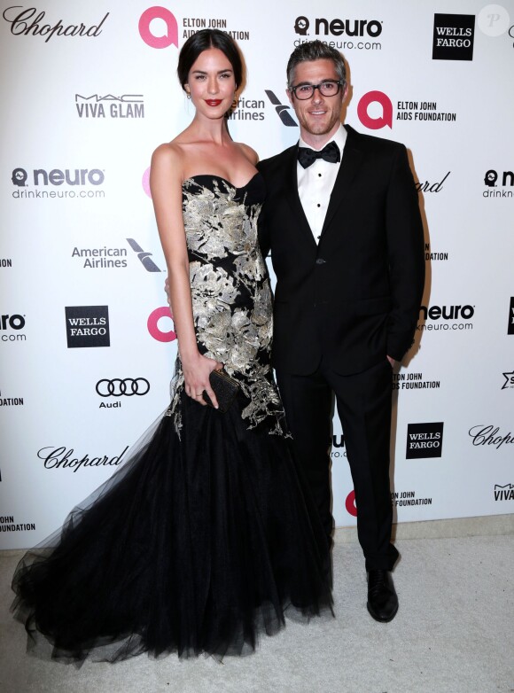 Odette Annable et son mari Dave Annable - Soirée "Elton John AIDS Foundation Oscar Party" 2015 à West Hollywood, le 22 février 2015. 