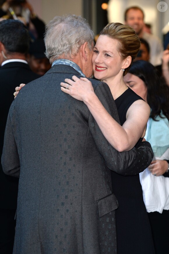 Sir Ian McKellen et Laura Linney lors de l'avant-première du film Mr. Holmes à Londres le 10 juin 2015