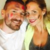 Aurélie Van Daelen et son amoureux. Rivaux pour le foot mais fou d'amour dans le vie. Juin 2015.