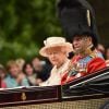 La reine Elizabeth II et le prince Philip, duc d'Edimbourg le 13 juin 2015 à Londres lors de Trooping the Colour, la parade annuelle en l'honneur de l'anniversaire de la souveraine.