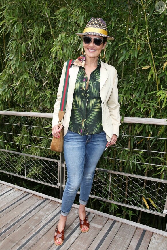 Cristina Cordula dans le village lors du tournoi de tennis de Roland Garros à Paris le 3 juin 2015. 