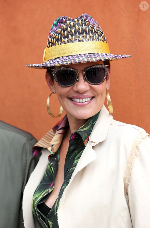 Cristina Cordula dans le village lors du tournoi de tennis de Roland Garros à Paris le 3 juin 2015. 