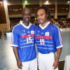 Lilian Thuram et Christian Karembeu lors d'un match de gala avec France 98 pour l'Academie Bernard Diomède à Issy-les-Moulineaux, le 1er juin 2015. 