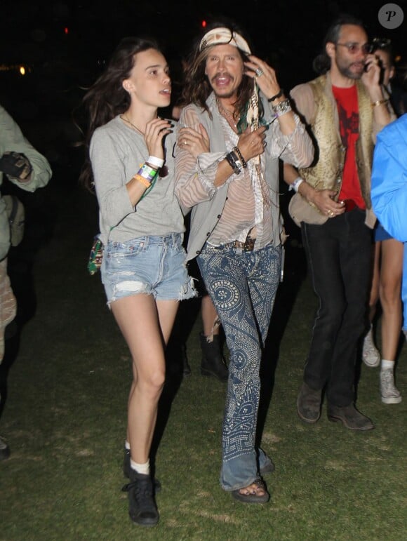Steven Tyler et sa fille Chelsea au festival Coachella, le 12 avril 2014.