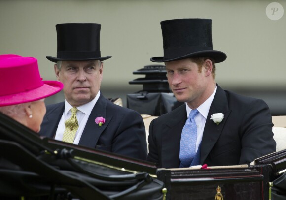 Le prince Harry et le prince Andrew, duc d'York - Course hippique "Royal Ascot 2015", le 16 juin 2015.
