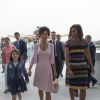 La première dame des Etats-Unis Michelle Obama visite avec Agnese Landini Renzi, la femme du premier ministre italien Matteo Renzi et sa fille Ester Renzi l'Exposition Universelle 2015 à Milan, le 18 juin 2015.