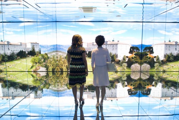 La première dame des Etats-Unis Michelle Obama visite avec Agnese Landini Renzi, la femme du premier ministre italien Matteo Renzi et sa fille Ester Renzi l'Exposition Universelle 2015 à Milan, le 18 juin 2015