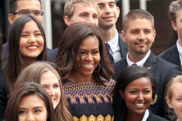 Michelle Obama au pavillon américain de l'epo universelle de Milan, le 18 juin 2015