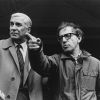 Woody Allen et Martin Landau sur le tournage de Crimes And Misdemeanors en 1989.