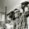 Woody Allen sur le tournage d'Annie Hall en 1977. 