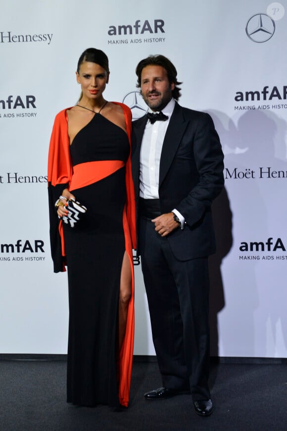 Claudia Galanti et Arnaud Mimran lors de la soirée Amfar à Milan le 21 septembre 2013