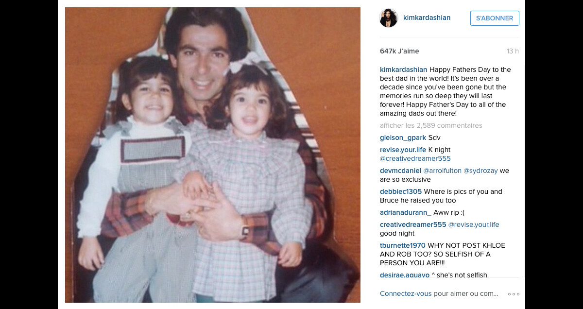 Photo : Kim Kardashian poste le 21 juin 2015 sur Instagram pour la fete