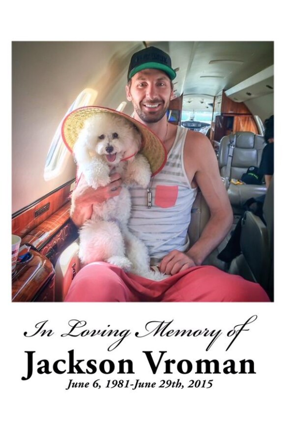 Jackson Vroman, décédé le 29 juin 2015 avec son chien Hugo Beauce