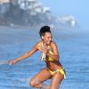 La chanteuse Samantha Mumba profite d'un après-midi ensoleillé sur une plage de Miami. Juin 2015.
