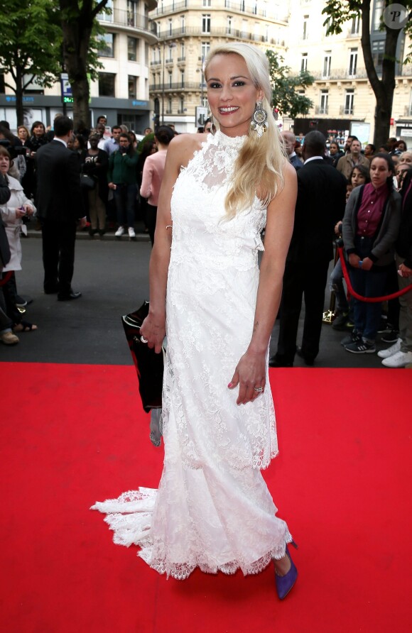 Elodie Gossuin-Lacherie, à l'hôtel Four Seasons Hôtel George V à Paris, le 25 mai 2015.