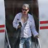 Exclusif - Johnny Depp et sa femme Amber Heard sortent d'un jet privé à Los Angeles, le 25 mai 2015.