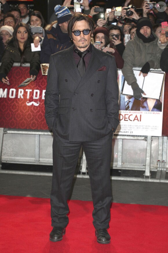 Johnny Depp - Première du film "Charlie Mortdecai" à l'Empire, Leicester Square, à Londres, le 19 janvier 2015. 